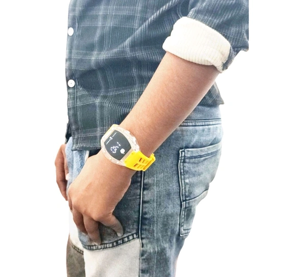 Kids Digital  LED watch - Yellow, Free Size