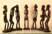 African Wood Carvings  - Free Size, Black