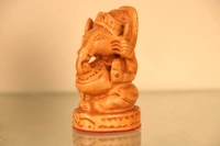 INDICAST Wood Lord Ganesha Car Dashboard Idol Small Ganpati Statue - Small