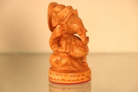 INDICAST Wood Lord Ganesha Car Dashboard Idol Small Ganpati Statue - Small