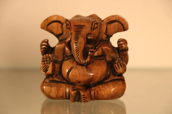 Small Wooden Ganpati Statue  - Small