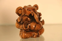 Small Wooden Ganpati Statue  - Small