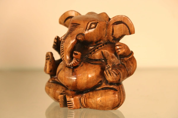 Small Wooden Ganpati Statue  - Small