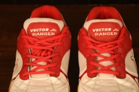Vector X Ranger Badminton/Court Shoes Plus Non Marking Crepe Rubber Outsole, Lightweight & Comfort Shoe - 8UK, White & Red
