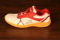 Vector X Ranger Badminton/Court Shoes Plus Non Marking Crepe Rubber Outsole, Lightweight & Comfort Shoe - 8UK, White & Red