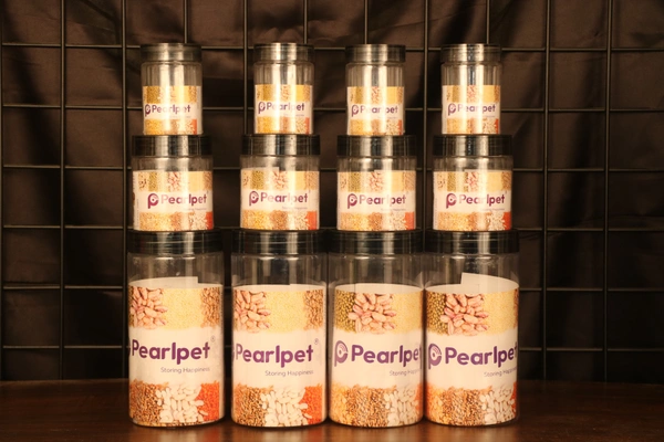 PEARLPET Click n Seal Plastic Kitchen Storage Container Set of 12 Pcs - Free Size, Transparent