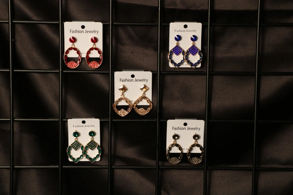 Imitation Jewellery Earrings  - Free Size, Silver & Golden