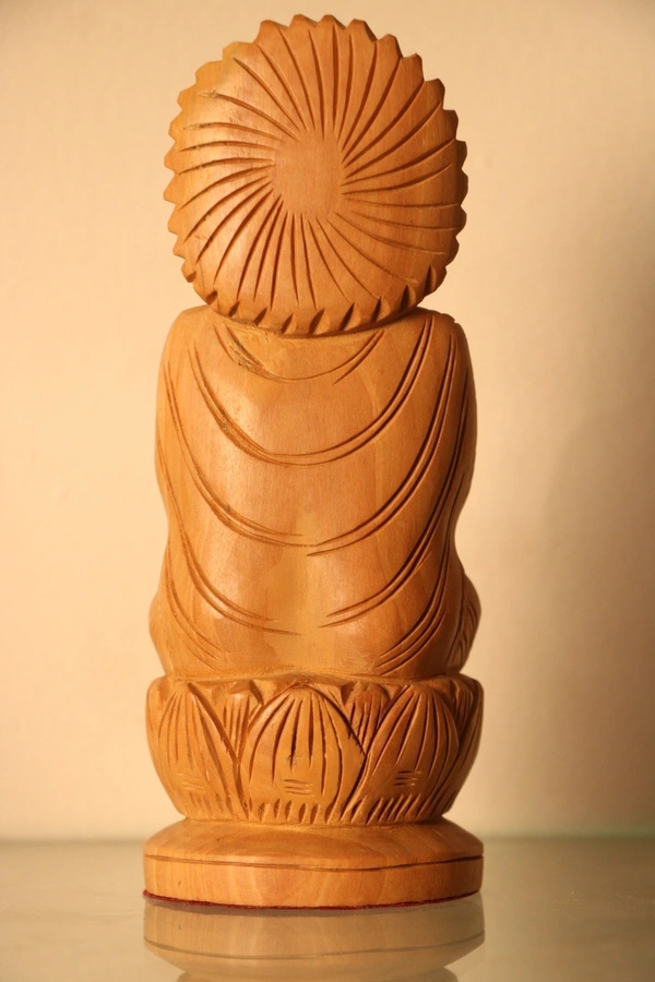 Wooden Gautam Buddha Statue - Medium