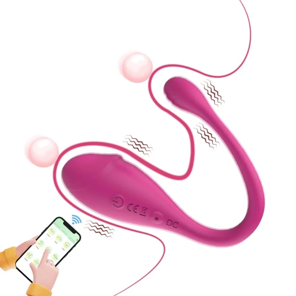 Portable Wireless Remote Control Couple Vibrator IPX6 Waterproof and USB Power Made With Softest Silicone - m, Red