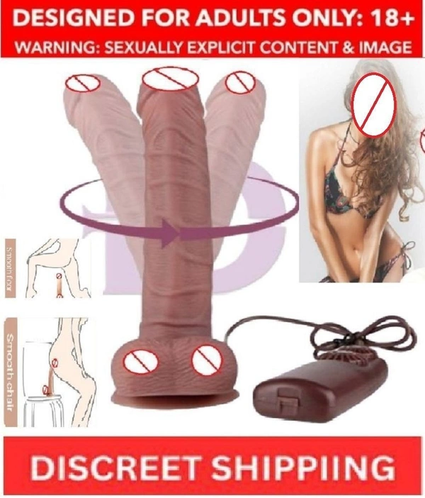 8.5 INCH CHOCOLATE VIBRATING SUCTION DILDO WITH 360 DEGREE ROTATION FOR WOMEN (LOW PRICE SEX TOYS) - 9 INCH, CHOCOLATE