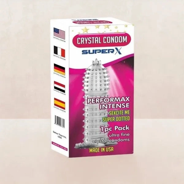 SUPER Cristal Condom with Reusable Man Condom - 6 inch, clear