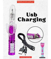 Rotating and Thrusting Purple Vibe for Solo Play By Naughty Nights  - 9 INCH, PURPLE &  WHITE