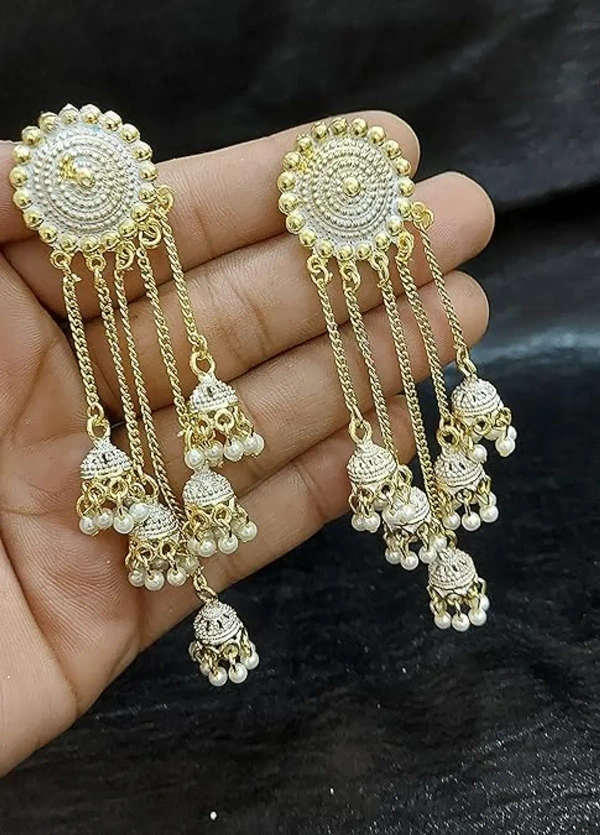 Trending New Jhaler Style Gold Touch Earrings Jhumki For Women And Girls Black - free size, gold +