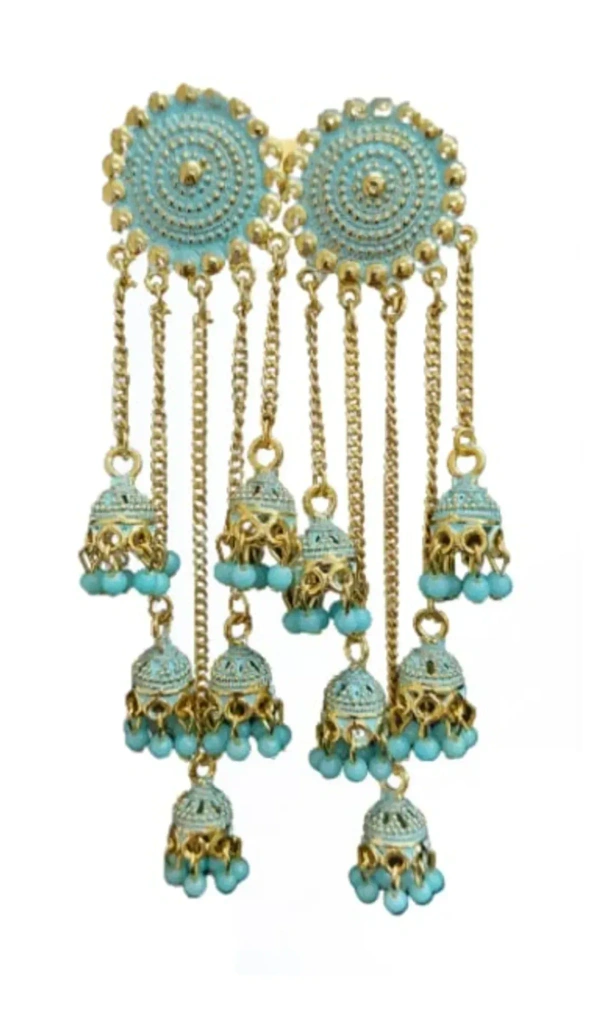 Trending New Jhaler Style Gold Touch Earrings Jhumki For Women And Girls Black - free size, gold brass