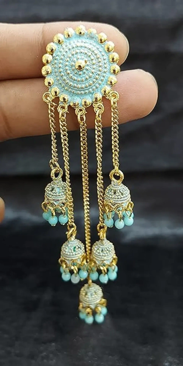 Trending New Jhaler Style Gold Touch Earrings Jhumki For Women And Girls Black - free size, gold brass