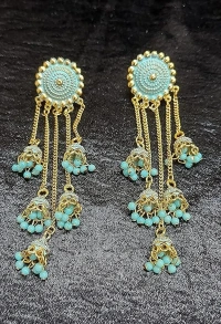 Trending New Jhaler Style Gold Touch Earrings Jhumki For Women And Girls Black - free size, gold brass