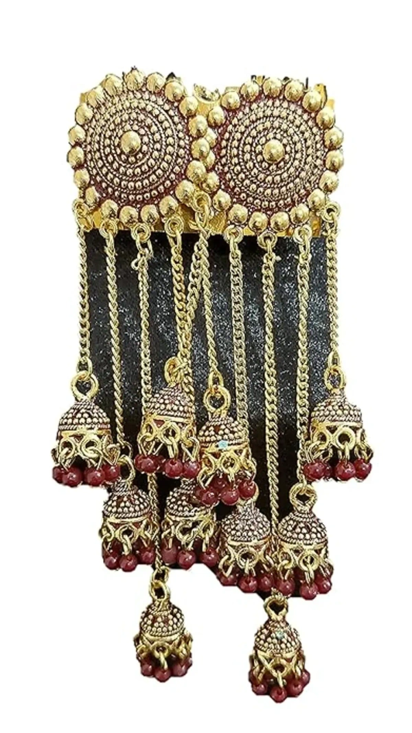 Trending New Jhaler Style Gold Touch Earrings Jhumki For Women And Girls Black - free size, gold
