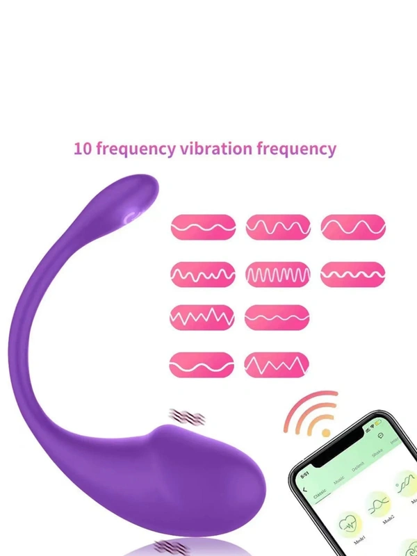  APP Remote Control USB Mini Vibrator 1&2&3 9 Frequency Adult Sex Toy for Women - Purple