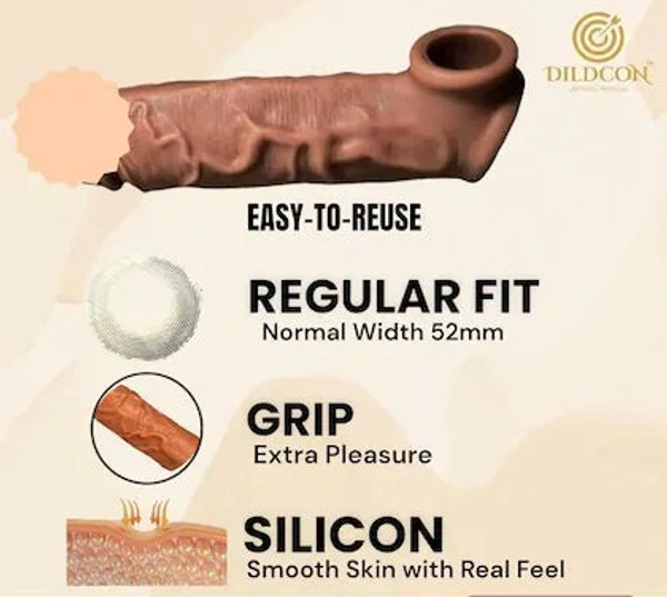 6 Inch BT Condom with Reusable Man Condom - 6 inch, chocolate