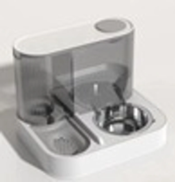 Drinking water feeder - 30*25.5*23, Grey(with steel bowl), 0.018