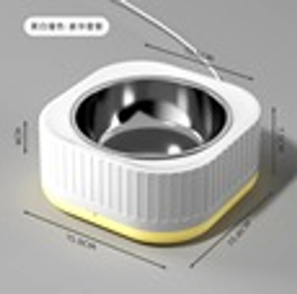 Thermostatic pet bowl - 15.8*15.8*7.5, Yellow(with steel bowl), 60 PCS/ 1CTN, 0.194