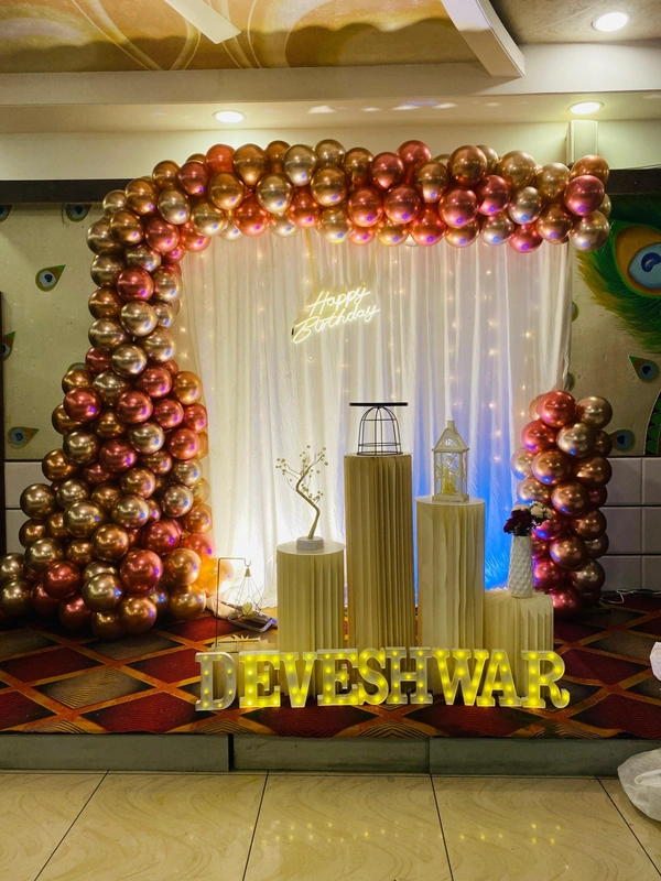 chrome balloons birthday decor 