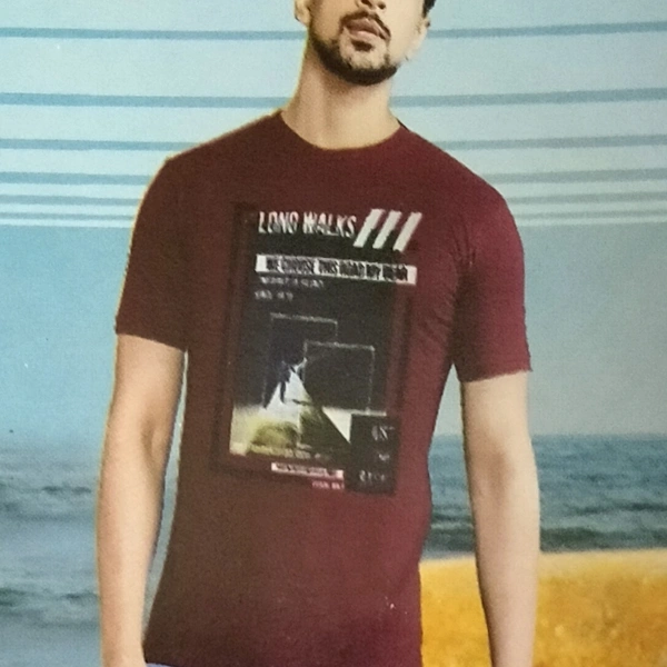 T Shirt For Men  - XL, mehrom