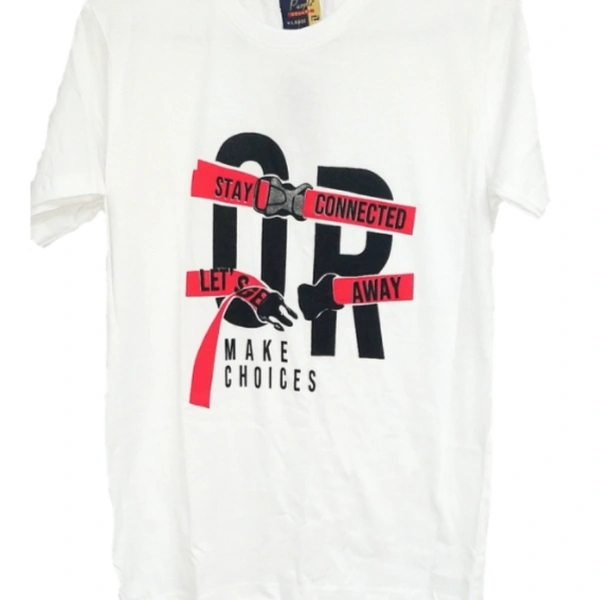 T shirt For Men  - white, XL