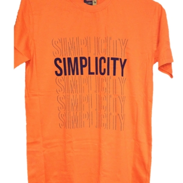 T shirt For Men  - orange , XL
