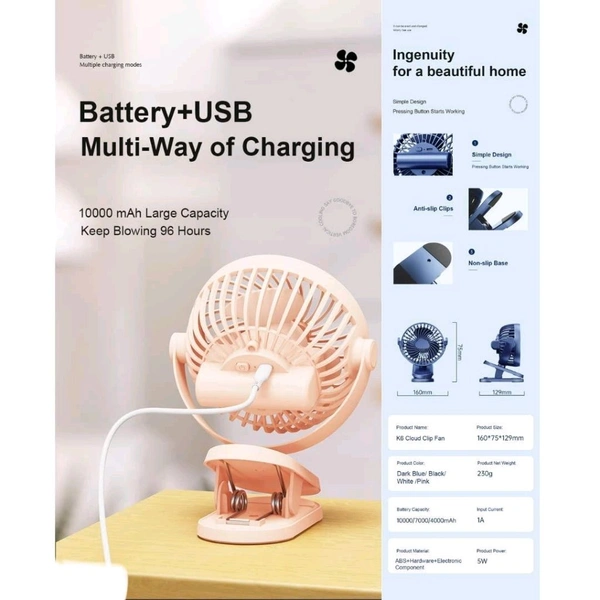 Free Delivery Stay Cool On The Go Compact Clip On Fan - Free Size