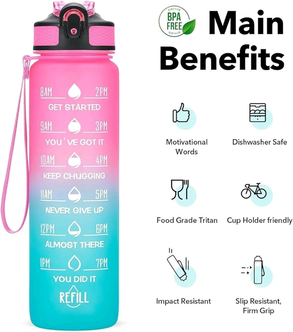 Free Delivery  Indigo Water Botel - 800ml Motivational Change Your Life Now  - Free Size