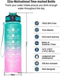 Free Delivery  Indigo Water Botel - 800ml Motivational Change Your Life Now  - Free Size