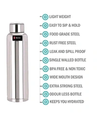 Free Delivery  1 Liter StaineLess Still Water Botle Food Grade  - Free Size