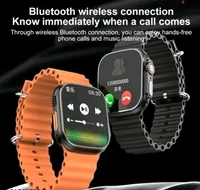 Free Delivery  T800 Smart Watch With BT-Calling And Answer  - Free Size, Flame Pea