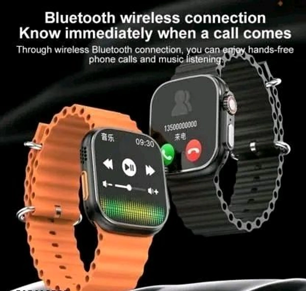 Free Delivery  T800 Smart Watch With BT-Calling And Answer  - Free Size, Flame Pea