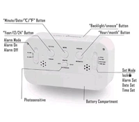 Free Delivery  Smart Digital Desk Alarm Clock Battery Operated Temprature Meter - Free Size, White