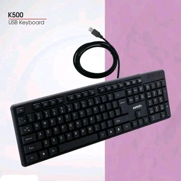 Zebion Free Delivery  Zebion K500 Usb Keyboard  - Black, Free Size
