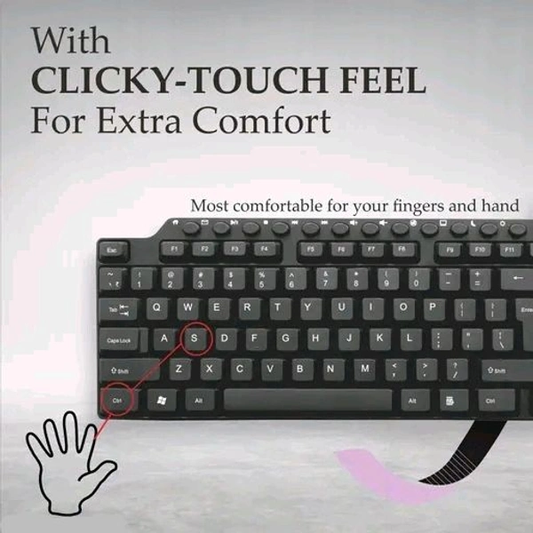 Zebion  Free Delivery  Zebion Keyboard Mouse Combo  - Free Size, Black