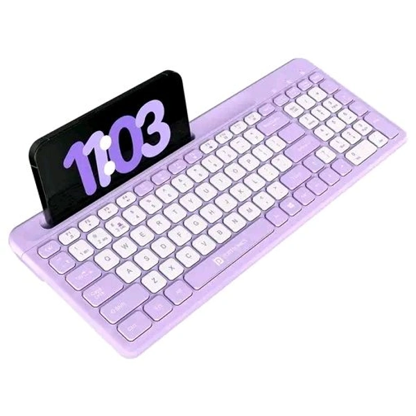 Potronics Free Delivery   Potronics Bubble Square Wireless Keyboard With Dual Connectivity  - Free Size, Heliotrope