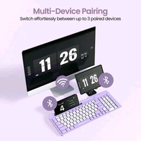 Potronics Free Delivery   Potronics Bubble Square Wireless Keyboard With Dual Connectivity  - Free Size, Heliotrope