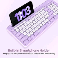 Potronics Free Delivery   Potronics Bubble Square Wireless Keyboard With Dual Connectivity  - Free Size, Heliotrope