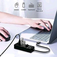 Terabyte Free Delivery  4 Port Usb Hub Support 2.0,3.0 High Speed Multi Splitter  - Free Size, Black