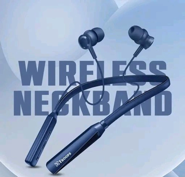 Free Delivery  TP Troops Wireless In-Ear Nackeband Bluetooth Earphone  - Free Size, Cornflower Blue