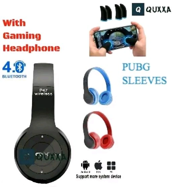 Free Delivery  Gaming Headphone With Free Finger Sleeves  - Free Size, Black