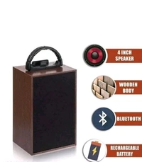 Free Delivery  Wooden Bluetooth Speaker With Dolby Atoms Sound Effect Speaker
 - Free Size, Brown