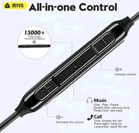 Myvs Free Delivery  Myvs Earphone With Mic & Calling Function Compatibility  - Free Size, Black