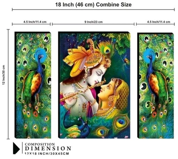 Free Delivery  B Art Shri Radha Krishan Painting Self Adhesive  - Free Size