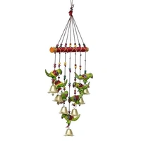 Mausam Art Gallery Green Parrot Windchimes For Home Decoration Beutiful Sound  - Free Size
