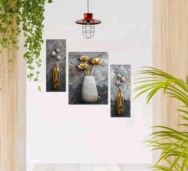 Free Delivery  Beutiful Wall Art Set Of 3 Painting Self Adhesive - Free Size