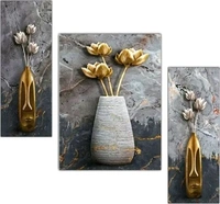 Free Delivery  Beutiful Wall Art Set Of 3 Painting Self Adhesive - Free Size